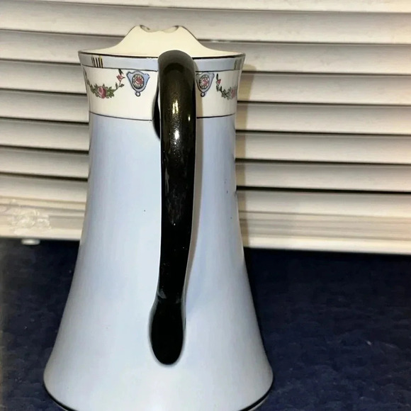 Antique Vintage Noritake Morimura Light Blue & Black Coffee Pot Made in Japan - Picture 6 of 16